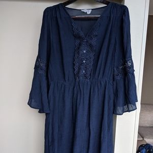 Navy peasant dress